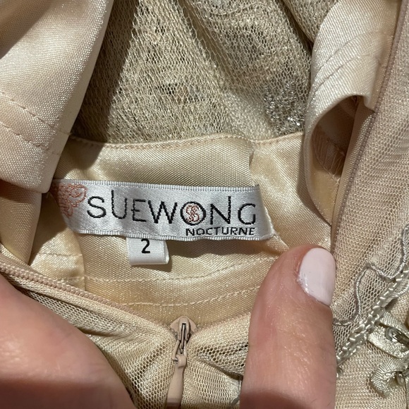 Ornate dress in beige with silver detailing - Picture 2 of 2